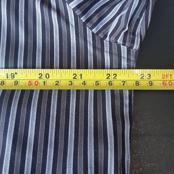 Pronto Uomo Platinum SZ M Striped Men's Button Up Non Iron Cotton Shirt - Picture 7 of 11